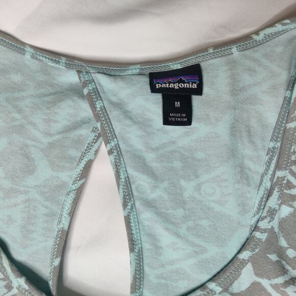 Patagonia West Ashley Sleeveless Organic Cotton Dress Blue Tribal Print M - Picture 5 of 9